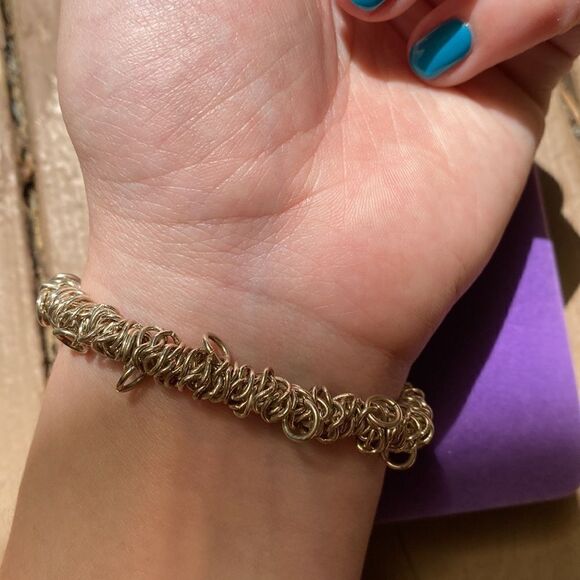 💛 925 Plated Handmade Vintage Stretchy Charm Bracelet - Picture 4 of 4